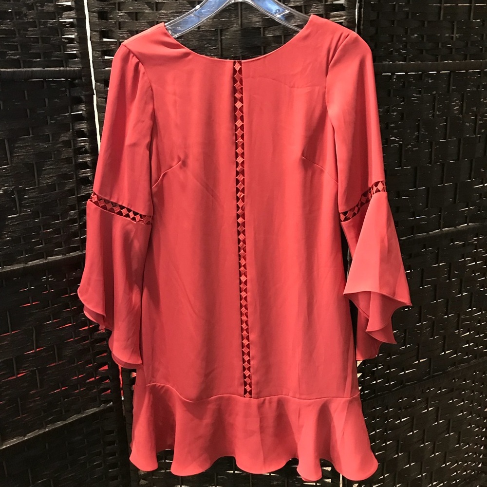 Coral dress. I am a size 7 and can wear this dress